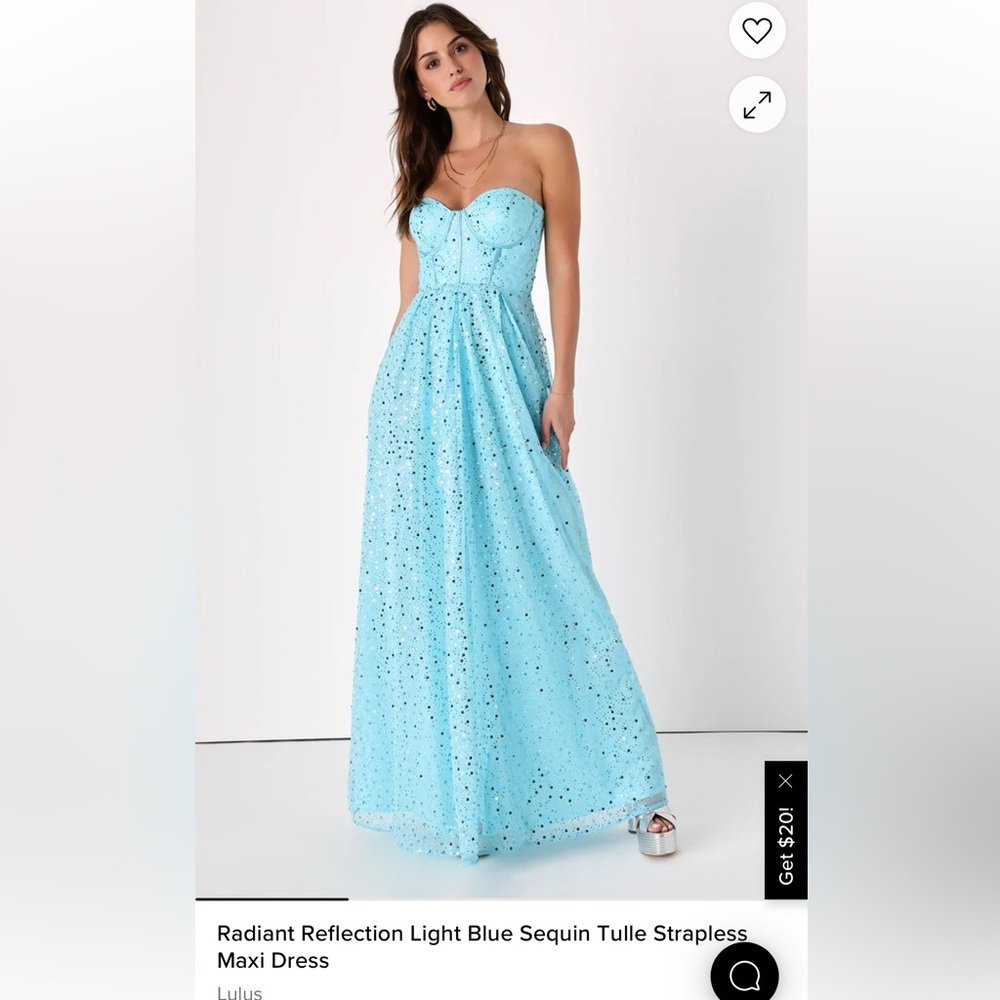 Lulu's “Reflection” Light Blue Strapless Dress